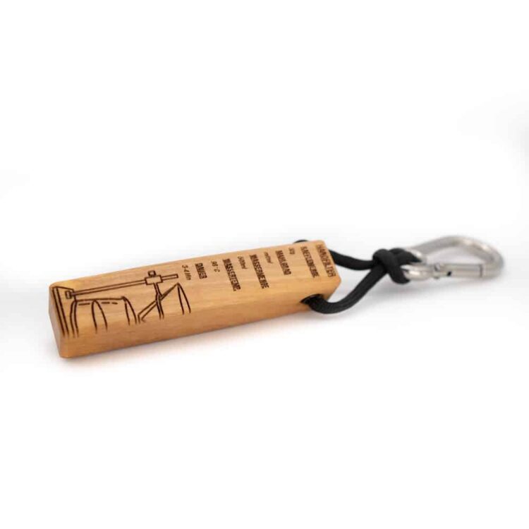 Ciao Olivenholz Schlüsselanhänger mit Kaffeerezept Filter schwarzem Band von van branch, handgefertigt für Dich